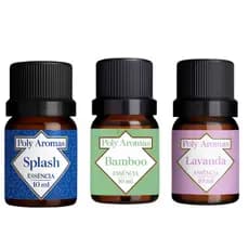 Kit 3 Essências Bamboo/Lavanda/Splash Hidrossolúvel Difusor/Aromatizador