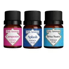 Kit 3 Essências Campestre/Brisa Suave/Splash Hidrossolúvel Difusor/Aromatizador