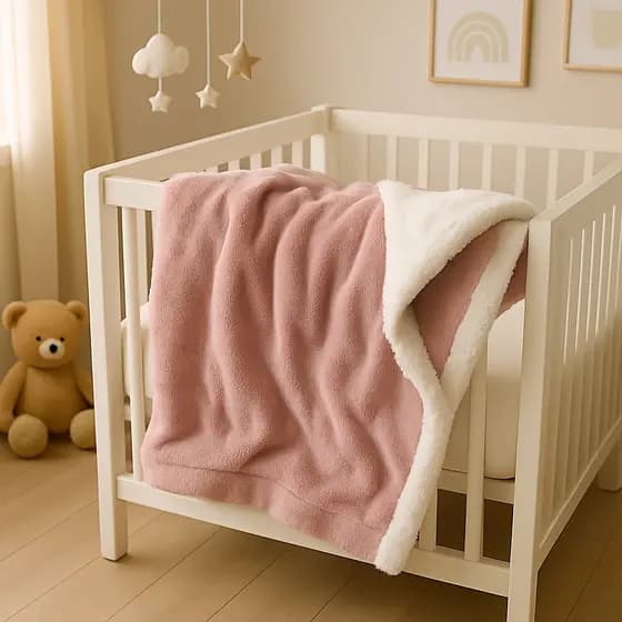 Cobertor para bebê Dupla face lãzinha de carneiro 1,00 x 0,75cm