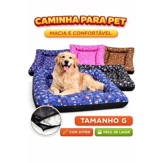 Cama Colchao Colchonete para pet Cachorro Gato Grande 93 x 70 cm