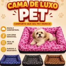 Cam de Luxo Caminha Cama Pet com Zíper para Cachorro Gato Grande, Médio e Pequeno