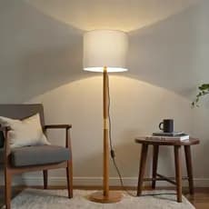Luminaria De Chão Imperial FIna Acabamento Premium Anel em Dourado Cupula 40x30 Tecido