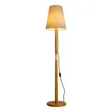 Abajur Luxo Luminária De Chão Moderna Cúpula Tecido Bege Bivolt E27
