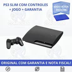 Video Game PlayStation 3 Slim Com Vários jogos  - Testado, Revisado e com Garantia