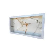 Nicho Porcelanato Calacata Exclusivo 60x30 Embutido Porta Shampoo Banheiro Lavabo Premium