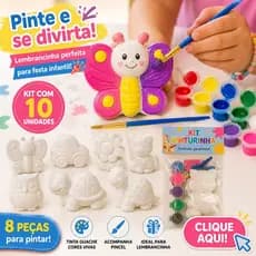 Kit Pintura Infantil 10 e 5 un Lembrancinha Festa Criança com Tinta Guache e Pincel