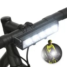 Farol Bike 5 Leds Forte Barra Alumínio USB Recarregável Ciclismo Camping Luz Branca