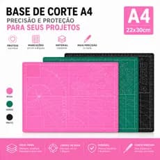 Base Placa de Corte A4 30x22cm Dupla Face para Patchwork Scrapbook Artesanato Costura Proteção Mesa