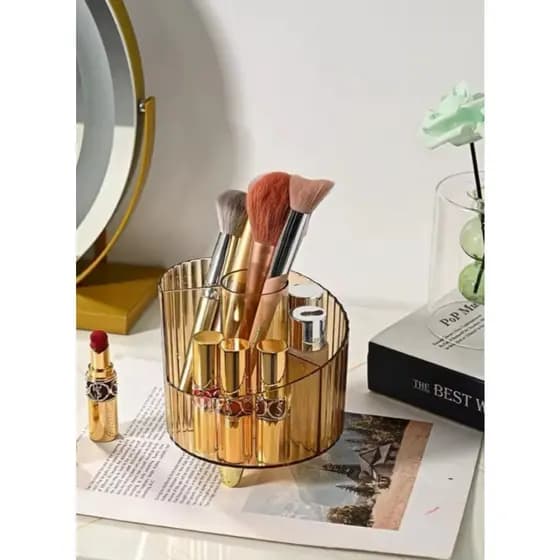 Suporte Acrílico para Pincéis de Maquiagem – Transparente, Elegante e Organizado Jiulong