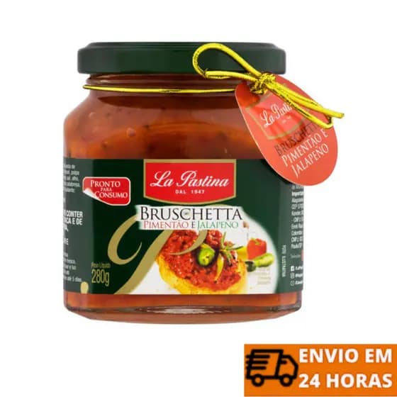 Antepasto Bruschetta Pimentão Jalapeño La Pastina Vidro 280g