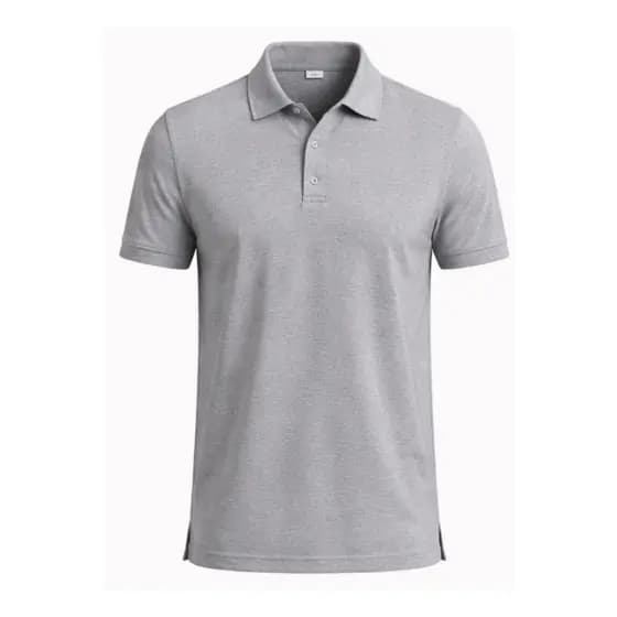 Camisa Polo Masculina Cinza Mescla Confortável, Casual e Uniforme Profissional