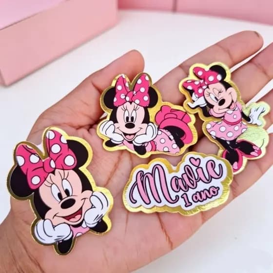 Aplique minnie rosa personalizado