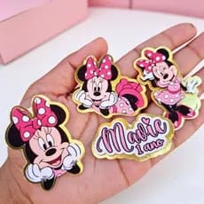 Aplique minnie rosa personalizado
