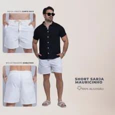 Shorts Brim Sarja Mauricinho Masculino, Bermuda Sarja masculina, Versátil, Casual Masculina, Verão