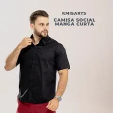 Camisa Social Manga Curta Linho Algodão Flamê  Elegante Confortável Masculina Verão Estilo