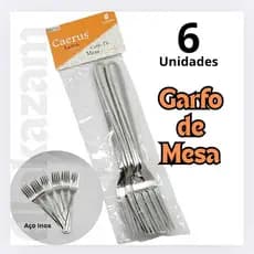 06 Peças de Garfos de Mesa em Aço Inox