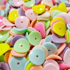 100 Miçangas Disco 15mm Furo Passante Cores Sortidas Micanga Infantil Kit de Miçanga Pulseira