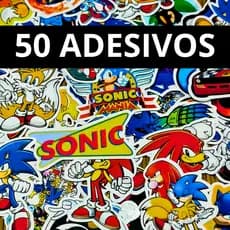 50 Adesivos Sonic Impermeáveis em Vinil