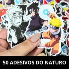 Kit 50 Adesivos Naruto Impermeáveis em Vinil Para Garrafa Notebook Celular Armário Mochila
