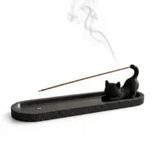 Porta Incenso Incensário Gato Suporte Decorativo Mesa Luxo
