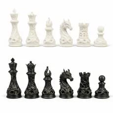 Jogo de Xadrez Medieval Luxo Decorativo Kit 16 Peças Presente Premium Sofisticado Estratégia