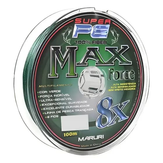 Linha de Pesca Multifilamento 8X Max – 8 Fios – Verde 100m – Alta Resistência (Várias Medidas)