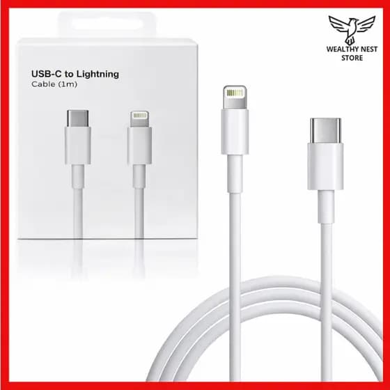 Cabo Carregador iPhone Lightning 20W – Carregamento De Dados USB-C Alta Velocidade 1M/2M