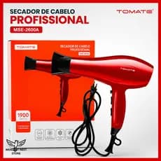 Secador de Cabelo Profissional Tomate 1900W/2000W Bivolt – Alta Potência com Ar Quente e Frio para Secagem Rápida