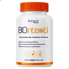 BIOINTESTIL 60 CAPSULAS SUPLEMENTAÇÃO NATURAL LIBERAÇÃO INTESTINAL RICO EM FIBRAS  ATIVOS VEGETAIS