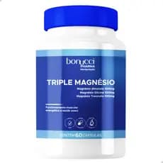 TRIPLE MAGNÉSIO 60 CAPS. MAGNESIO DILAMATO MAGNESIO TREONATO E MAGNESIO GLICINA ABSORÇÃO AVANÇADA