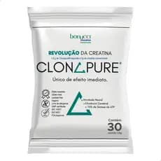 CLONAPURE 30SACHES 1,8G CREATINA ALTA PERFORMACE ENERGIA DESEMPENHO RAPIDA ABSORÇÃO VEGANO S/LACTOSE