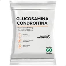 Glucosamina 1500mg + Condroitina 1200mg 60 sachês Sabor Neutro Base Efervescente Saude Articular