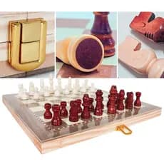 Jogo Xadrez Dama Gamão Madeira 3 Em 1 29x29 Tabuleiro Diversão
