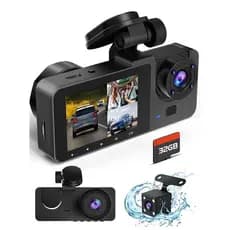 Gravador de condução de carro 4K Ultra HD frontal traseira câmera dupla câmera de carro grátis cartão SD de 32 GB Função