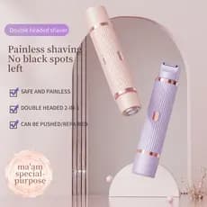 Depilador feminino, barbeador de duas cabeças, peças íntimas, aparador de pelos púbicos, barbeador elétrico, instrumento