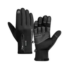 Luvas de ciclismo dos homens inverno tela sensível ao toque à prova de vento quente forro de lã esportes à prova dwaterp