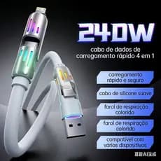 Cabo de dados de liga de zinco de carregamento Super rápido quatro em um de 240 W adequado para Apple 27 W Luminous type