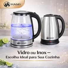 Chaleira Elétrica de vidro/inoxidável,1.8L ,110V/220V,  Tampa e Desligamento Automático