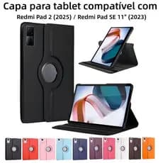 Capa giratória 360° para tablet Redmi pad 2 11"(2025) e redmi pad SE 11"(2023)