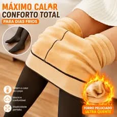 Meia Calça Peluciada Efeito Transparente Térmica Feminina Super Quente Inverno