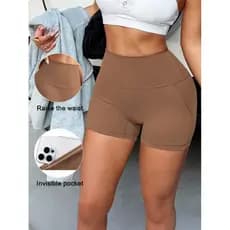 Shorts Fitness Feminino Cintura Alta Modelador Levanta Bumbum, Secagem Rápida para Academia, Yoga e Corrida