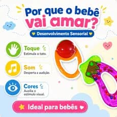 Kit 7 Chocalhos Bebê Brinquedo Sensorial c/ Sons Desenvolvimento Estímulo Infantil