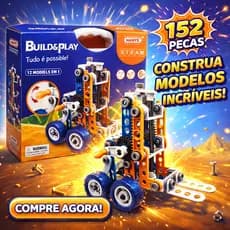 Brinquedo de Montar c/ 152pçs - Monta até 12 modelos - Educativo Pedagógico Infantil STEAM