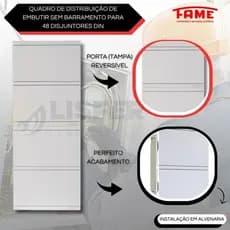 QUADRO DISTRIBUIÇÃO 48 DISJ SEM BARRAMENTO EMBUTIR FAME