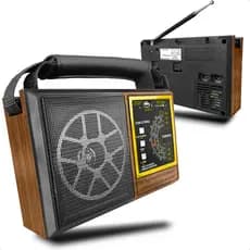Rádio Retrô Analógico Recarregável Bivolt 5W Multibanda com USB