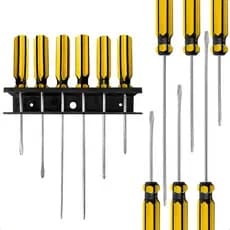 Jogo de Chave de Fenda e Philips com Suporte 6 Peças Kit  De Aço Profissional Reforçadas