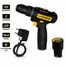Parafusadeira Recarregavel Furadeira Elétrica 12v Portatil Sem Fio Com Luz Led