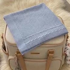 Manta Infantil RN Bebe Cobertor Trança Premium Tricot Saída Maternidade Luxo Lã Antialérgica