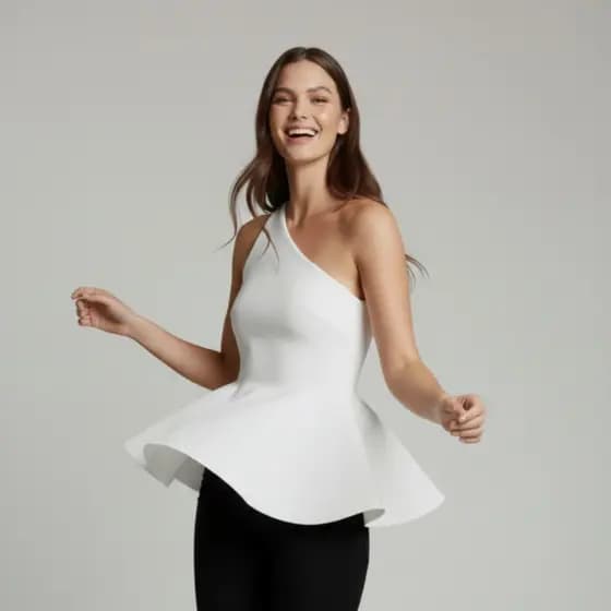 Blusa Peplum Feminina Regata Tricot Nula Manga Bata Babado Verão Modal Tricô