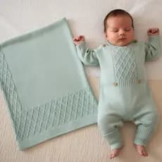 Roupa Infantil Bebê RN Saída Maternidade Premium Tricot Luxo Revelação Recém Nascido Macacão Manta Tricô Antialérgico